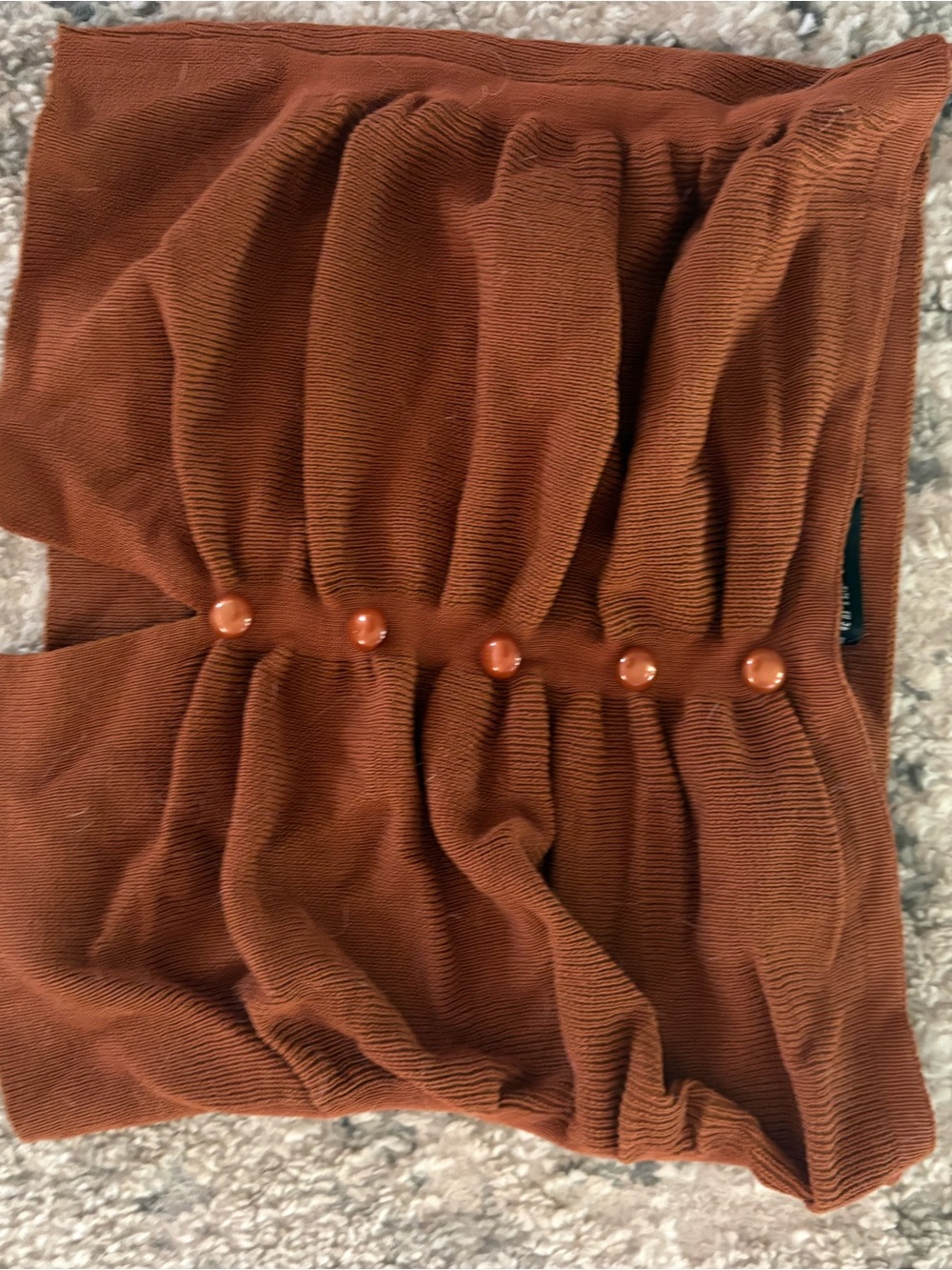 Zara Rust Brown Button-Front Tube Top